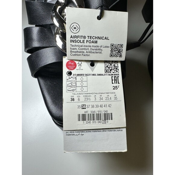 ZARA *NEW* Black Chunky Platform Strappy Heels Sandals Dressy Women US 6‎ EU 36 - Picture 11 of 13